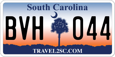 SC license plate BVH044