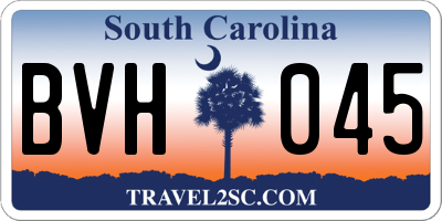 SC license plate BVH045