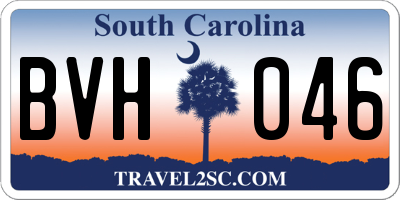 SC license plate BVH046
