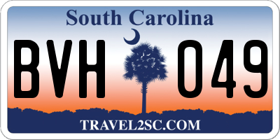 SC license plate BVH049