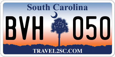 SC license plate BVH050