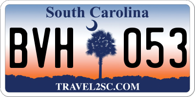 SC license plate BVH053