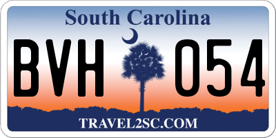 SC license plate BVH054