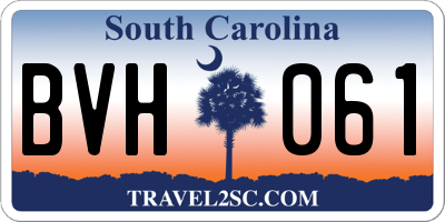 SC license plate BVH061
