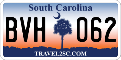 SC license plate BVH062