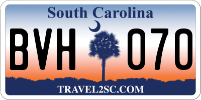 SC license plate BVH070