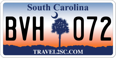 SC license plate BVH072