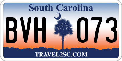 SC license plate BVH073
