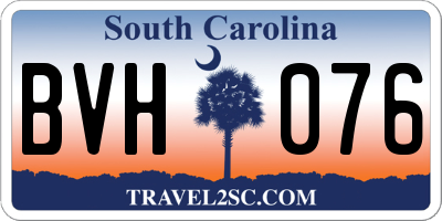 SC license plate BVH076
