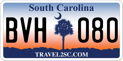 SC license plate BVH080
