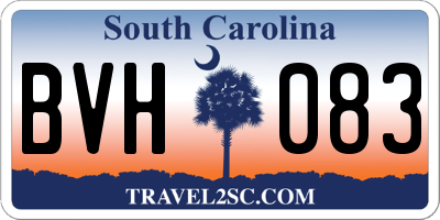 SC license plate BVH083