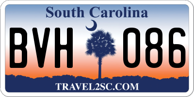 SC license plate BVH086