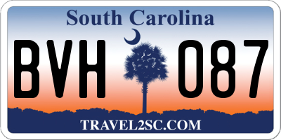 SC license plate BVH087