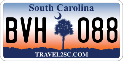 SC license plate BVH088