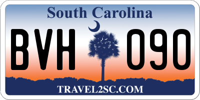 SC license plate BVH090