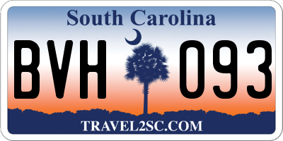 SC license plate BVH093
