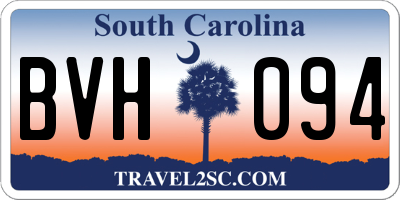 SC license plate BVH094