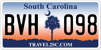 SC license plate BVH098