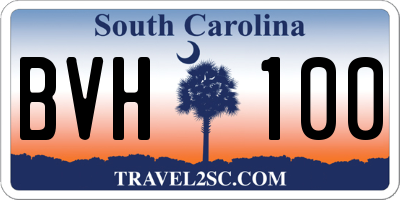 SC license plate BVH100