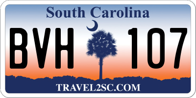 SC license plate BVH107