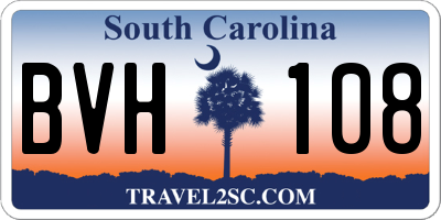 SC license plate BVH108