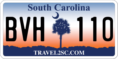 SC license plate BVH110