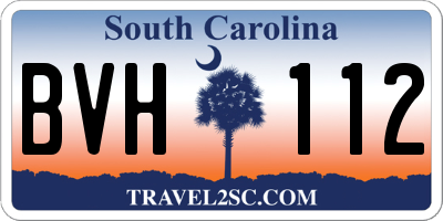 SC license plate BVH112