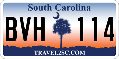 SC license plate BVH114
