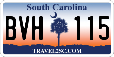 SC license plate BVH115