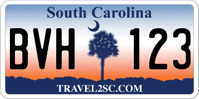 SC license plate BVH123