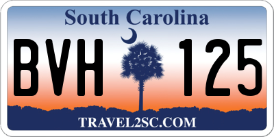 SC license plate BVH125