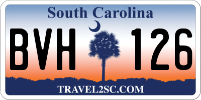 SC license plate BVH126