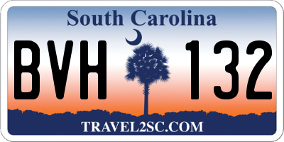 SC license plate BVH132