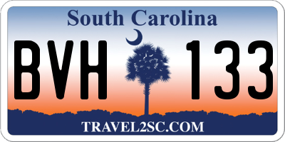 SC license plate BVH133