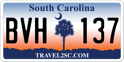 SC license plate BVH137
