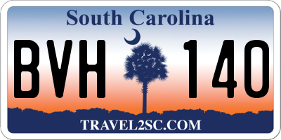 SC license plate BVH140