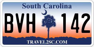 SC license plate BVH142