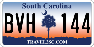 SC license plate BVH144