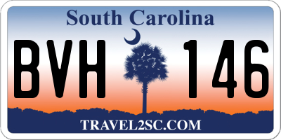 SC license plate BVH146