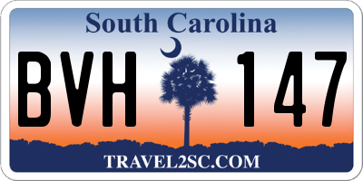 SC license plate BVH147