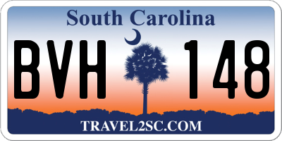 SC license plate BVH148