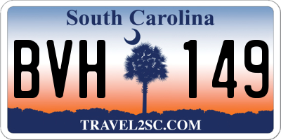 SC license plate BVH149