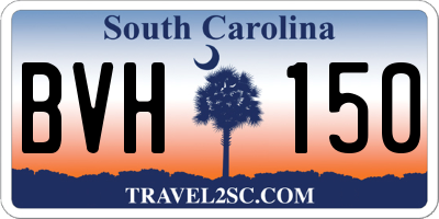 SC license plate BVH150