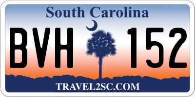 SC license plate BVH152