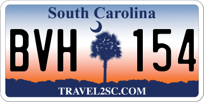 SC license plate BVH154