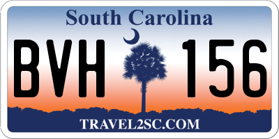 SC license plate BVH156