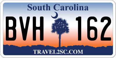 SC license plate BVH162