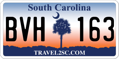 SC license plate BVH163