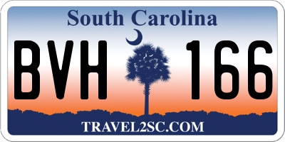 SC license plate BVH166
