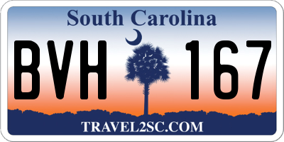 SC license plate BVH167
